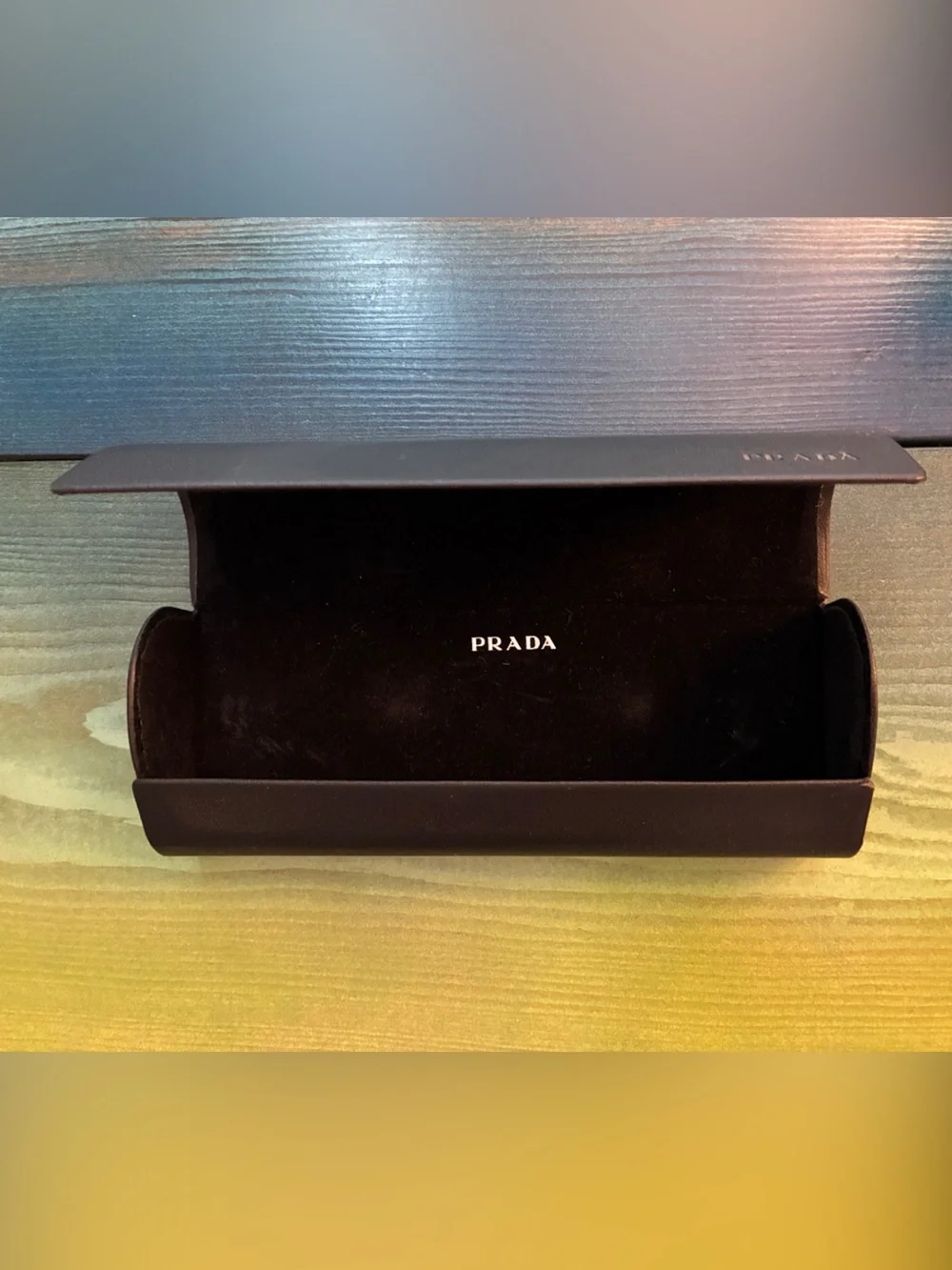Prada black Pebbled Leather Glasses Case - Picture 2 of 3